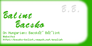 balint bacsko business card